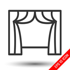 Curtain icon. Curtain logo. Drape icon. Curtain and window vector illustration.