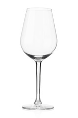 Empty wine glass on white, clipping path