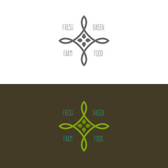 Graphic elements editable for design with fresh, nature, organic products.