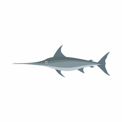 Swordfish icon, cartoon style
