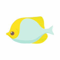 Fish butterfly icon, cartoon style