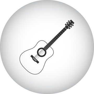 Acoustic guitar  sign simple icon on background