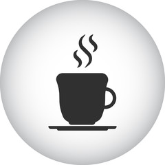 Coffee tea cup  sign simple icon on background
