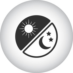 Day and night change circle sign simple icon on background