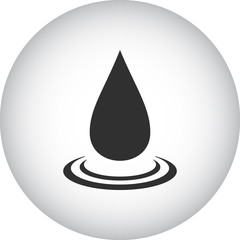 Fototapeta premium Water drop with rounds sign simple icon on background