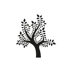 Simple minimal black tree icon symbol style design