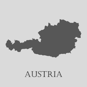 Black Austria map - vector illustration