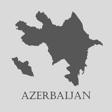 Black Azerbaijan map - vector illustration