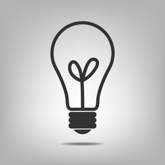 Black light bulb - vector illustration.