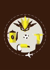 Travel to Brazil. Cover for brochure or card, poster or sticker. vector illustration