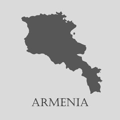 Black Armenia map - vector illustration