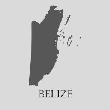 Black Belize map - vector illustration