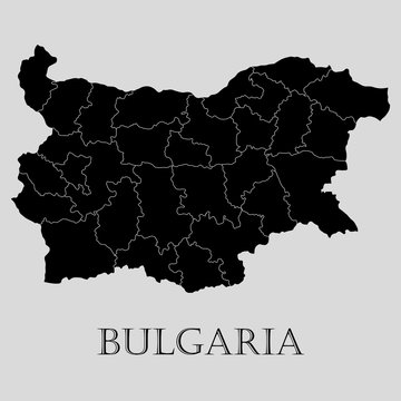 Black Bulgaria map - vector illustration