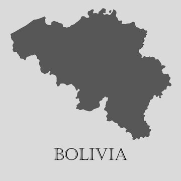 Black Bolivia map - vector illustration