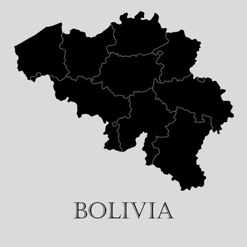 Black Bolivia map - vector illustration