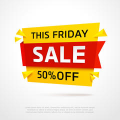 Vector bright plastic banner for online store.