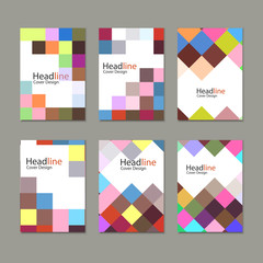 Brochure template design with squares and rectangles