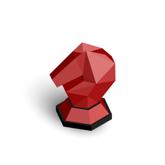 3D isometric chess knight.