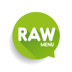 Raw Food Menu label vector green