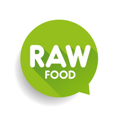Raw Food label vector green