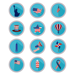 Set of american icons
