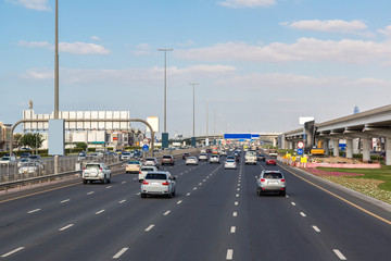 Modern highway in Dubai