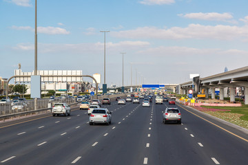 Fototapeta na wymiar Modern highway in Dubai