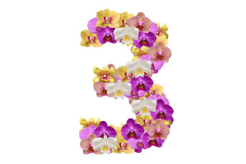 Number four made of flower