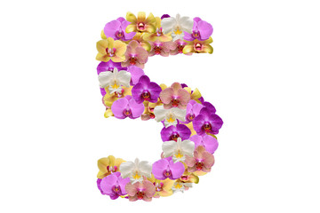 Number four made of flower