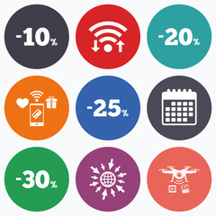 Sale discount icons. Special offer price signs.