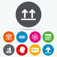 Fragile icons. Delicate package delivery.