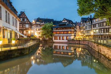 Petite-France historic area in the center of Strasbourg, France - obrazy, fototapety, plakaty