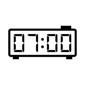 digital clock alarm electronic icon on white background