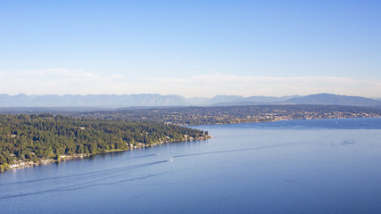 Aerial of Juanita, Kirkland, Bellevue and Lake Washington