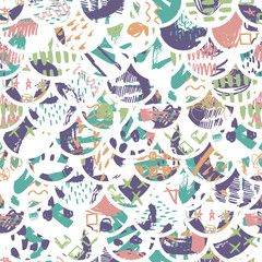 Seamless colorful pattern, squama.