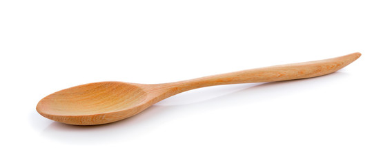 wood spoon on white bckground