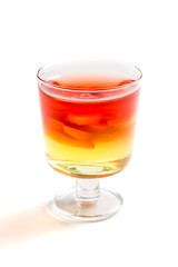 Colorful jelly with fresh fruits