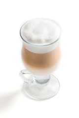 Coffee latte on a white background