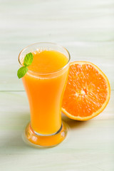 Orange juice made of fresh fruits