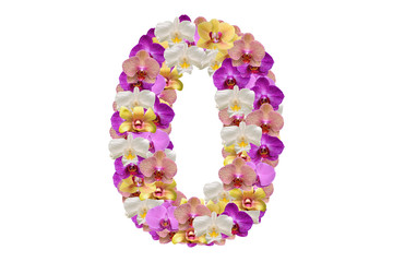 Number four made of flower