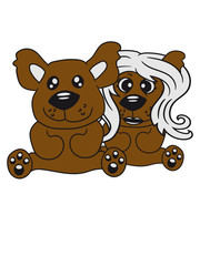 few couple friends love love woman man team Teddy comic cartoon sweet cute