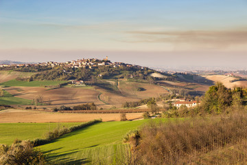 Autumn colors in Monferrato hills, village of Lu, Italy