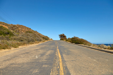 Road through the hills in Malibu