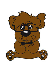 nerd geek smart hornbrille clever fly cool young comic cartoon teddy bear