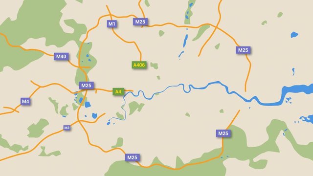 London Map Animation 4K