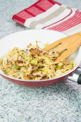 Fried cabbage with mushrooms - filling for cabbage, mushroom pie