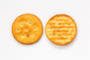 Salt cracker on isolated background.