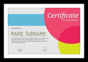 Vector template for certificate,colorful diploma