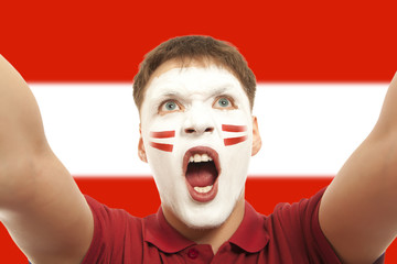 Austrian fans at the stadium