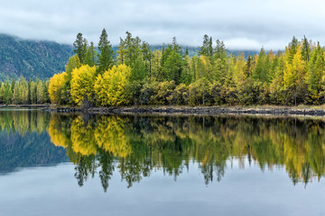 autumn landscape on the lake Olon Nur